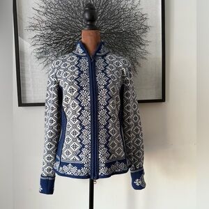 Dale of Norway Christiana Women's Blue and White Patterned Sweater